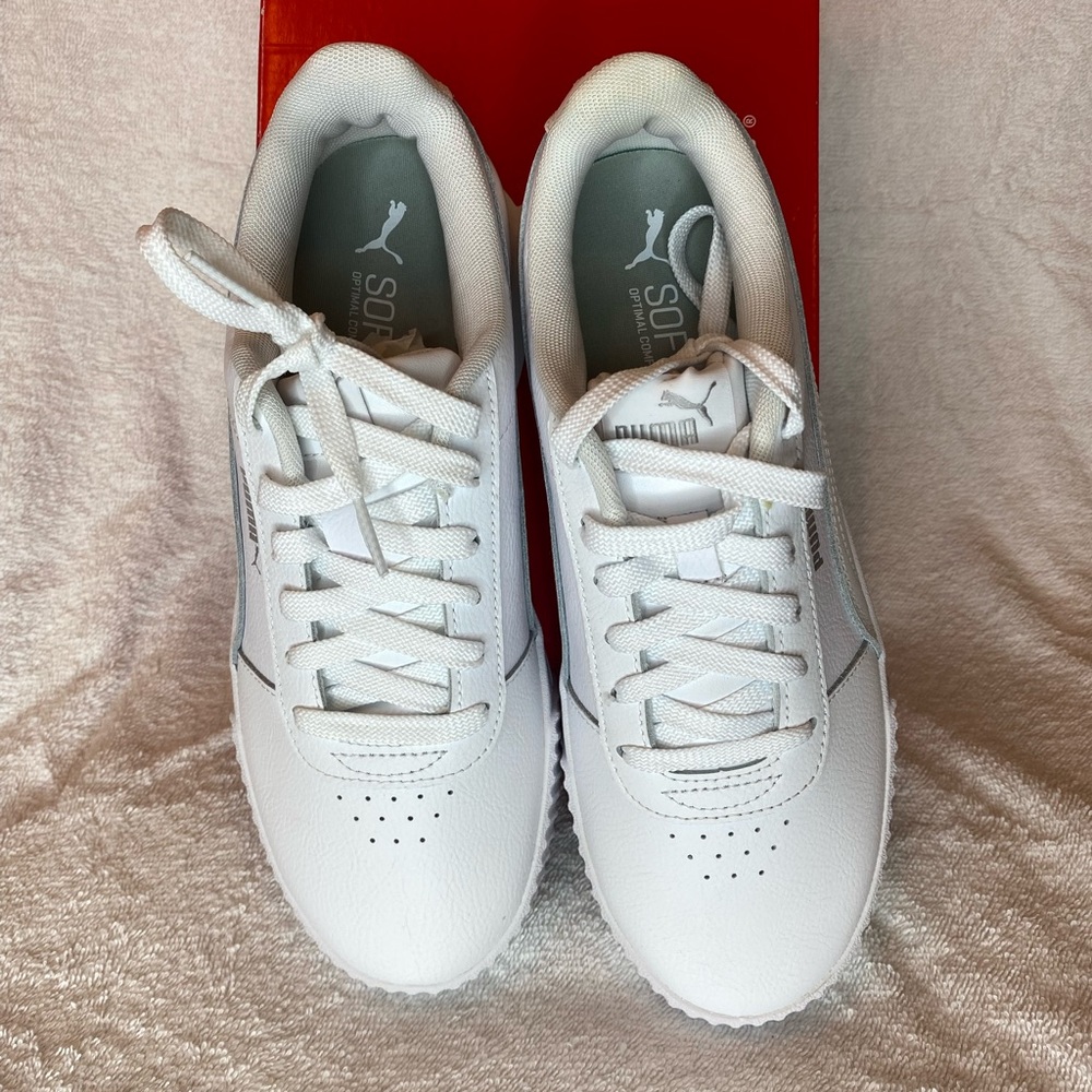 New size  9 us womens / femmes white soft foam optimal comfort sneakers - Picture 5 of 6